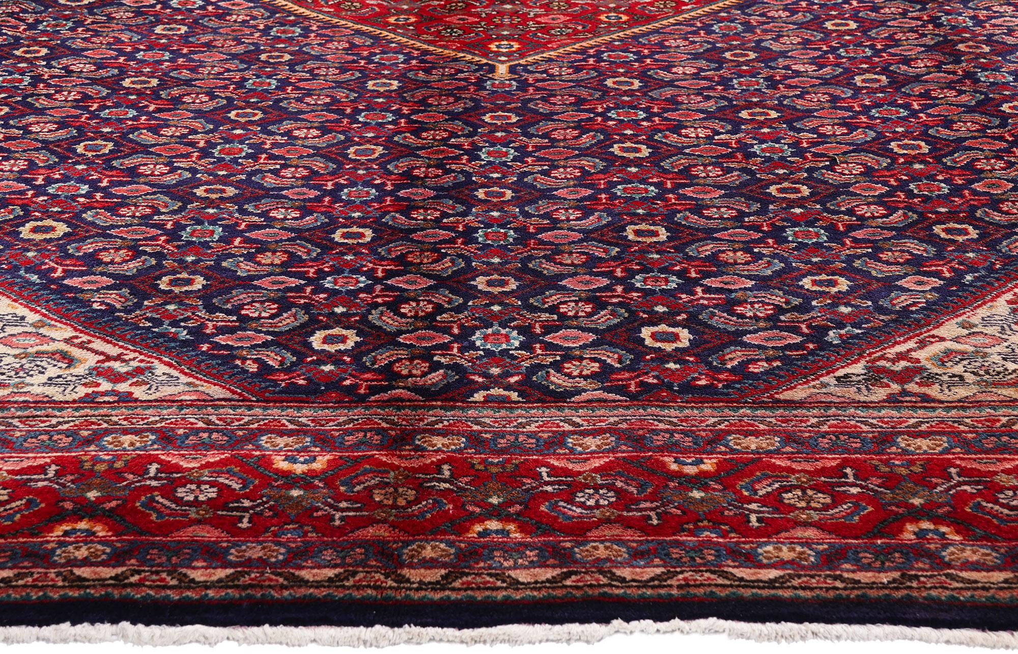 Persischer Hamadan-Teppich im traditionellen Stil und Malayer Herati-Design, Vintage im Zustand „Gut“ im Angebot in Dallas, TX