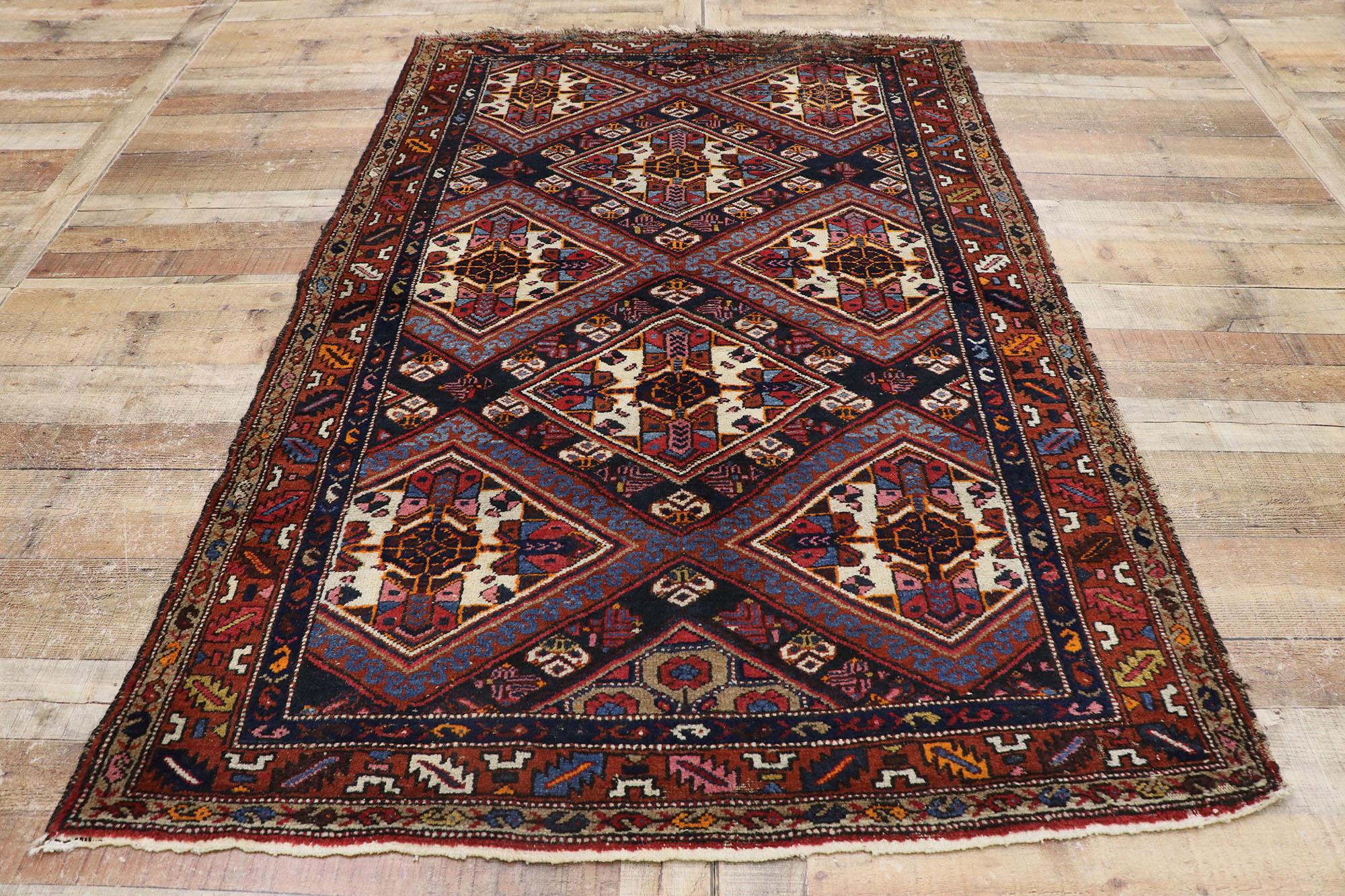 Vintage Persian Hamadan Rug with Tribal Style For Sale 1