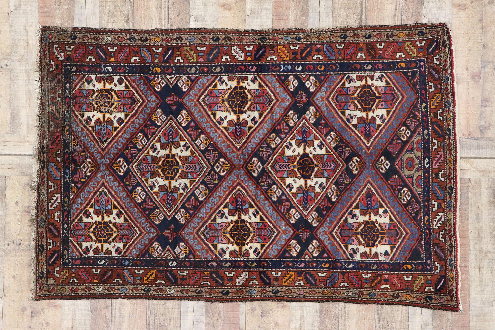 Vintage Persian Hamadan Rug with Tribal Style For Sale 2