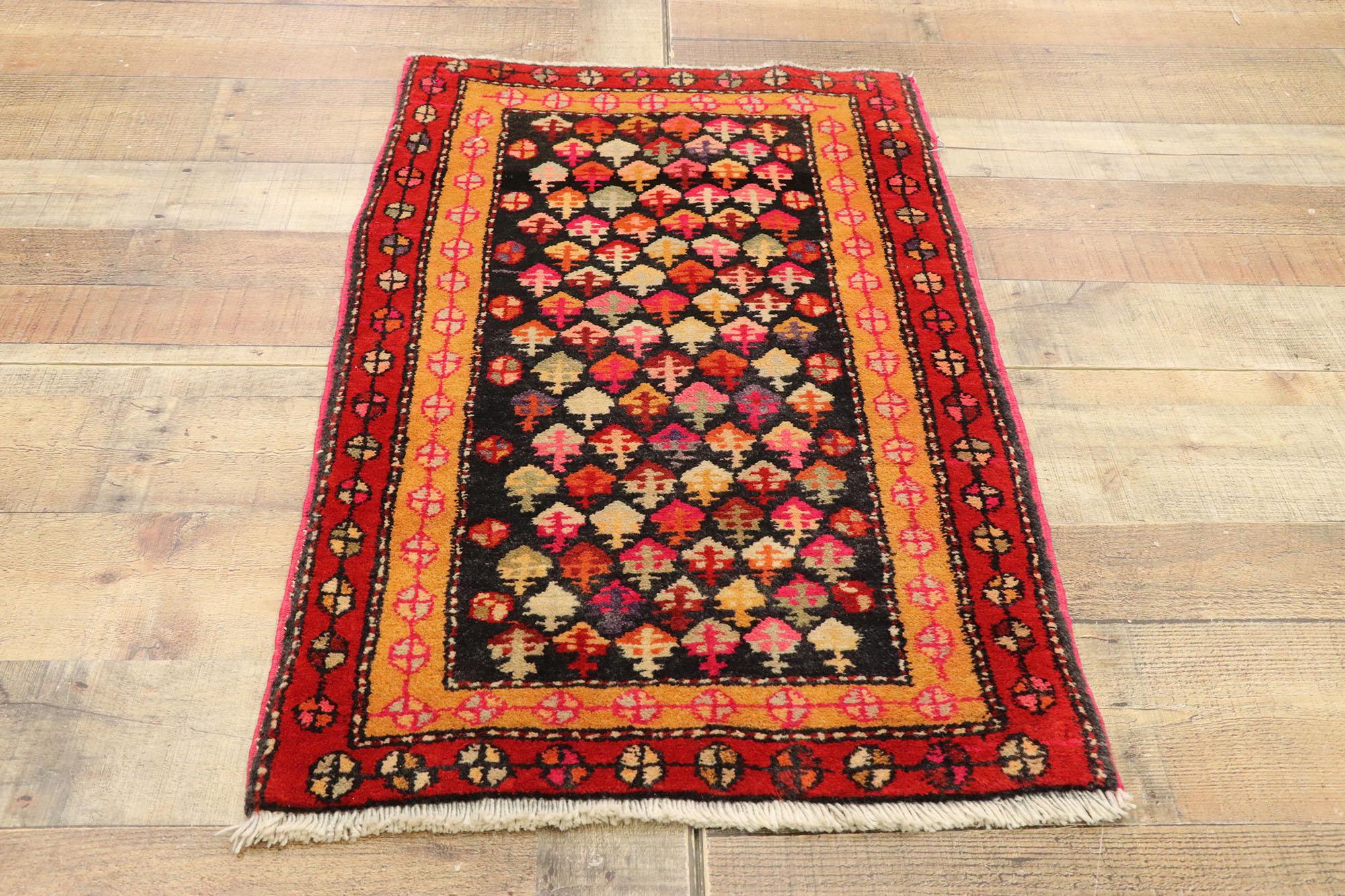 Wool Vintage Persian Hamadan Rug with Tribal Style, Kitchen, Foyer or Entry Rug For Sale