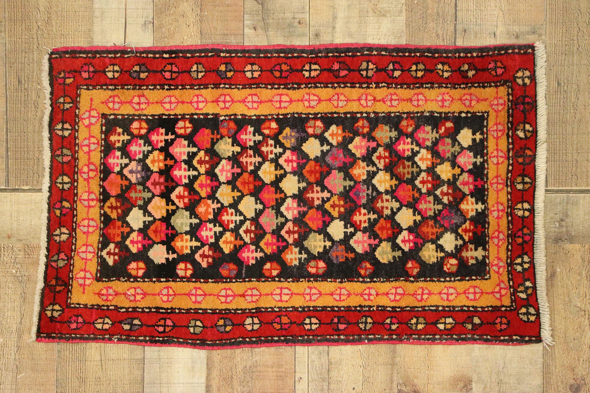 Vintage Persian Hamadan Rug with Tribal Style, Kitchen, Foyer or Entry Rug For Sale 1