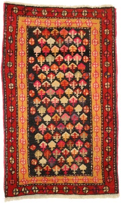 Persischer Hamadan-Teppich im Stammesstil, Küche, Foyer oder Eingangsbereich, Vintage