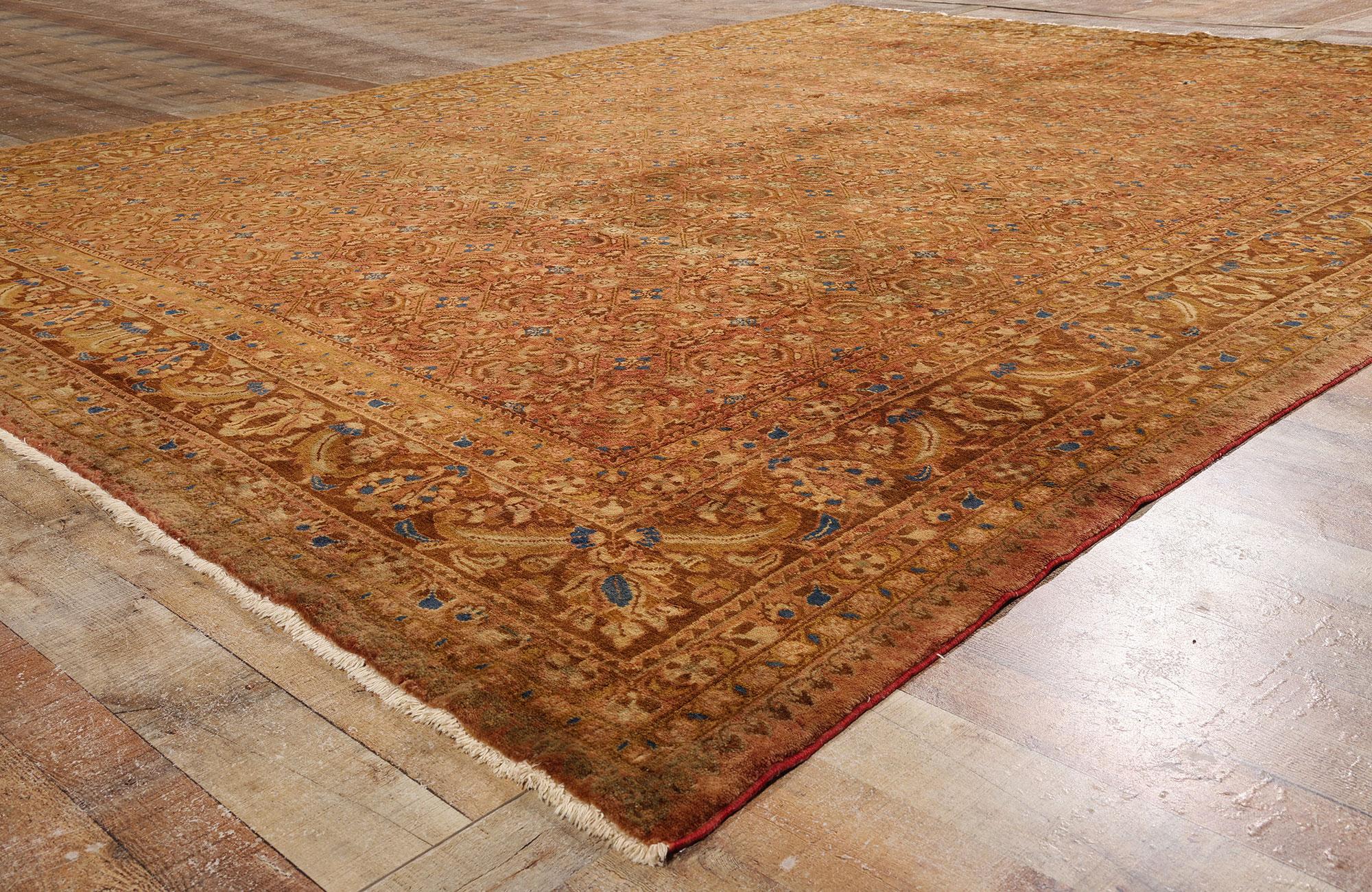 Persischer Hamadan-Teppich im viktorianischen Stil mit warmen und neutralen Farben (Malayer) im Angebot
