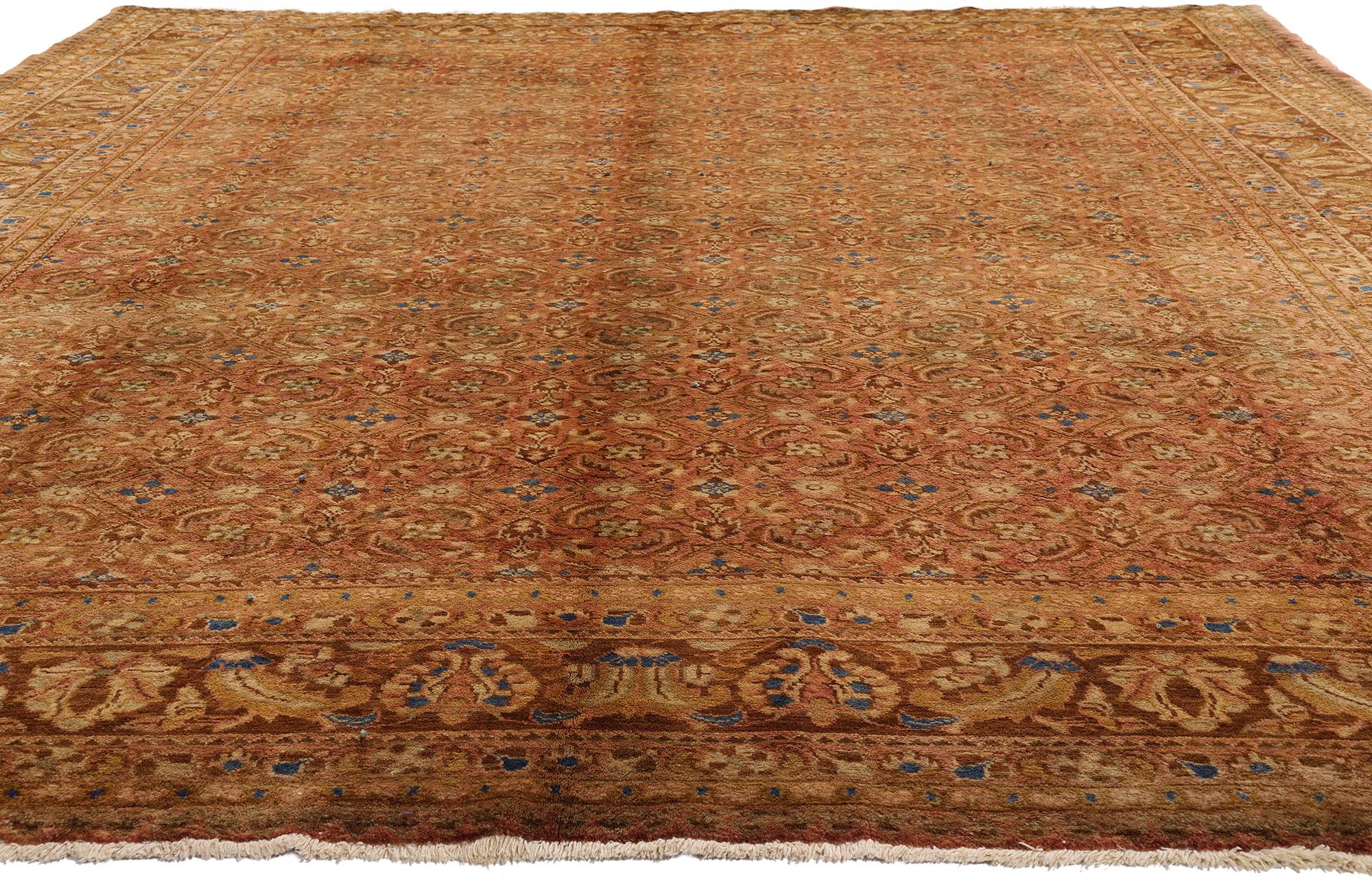 Persischer Hamadan-Teppich im viktorianischen Stil mit warmen und neutralen Farben im Angebot 2