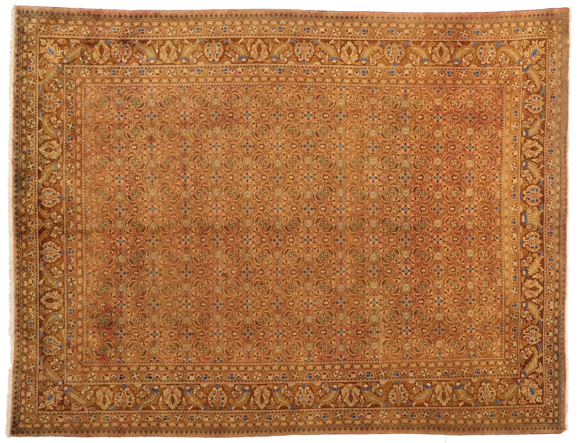 Persischer Hamadan-Teppich im viktorianischen Stil mit warmen und neutralen Farben im Angebot 4
