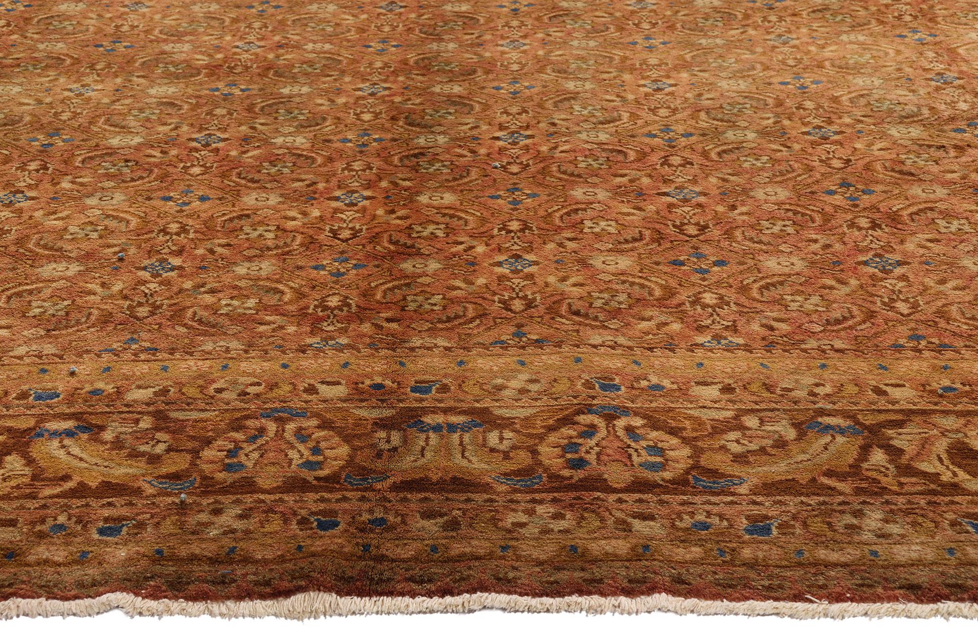 Persischer Hamadan-Teppich im viktorianischen Stil mit warmen und neutralen Farben (20. Jahrhundert) im Angebot