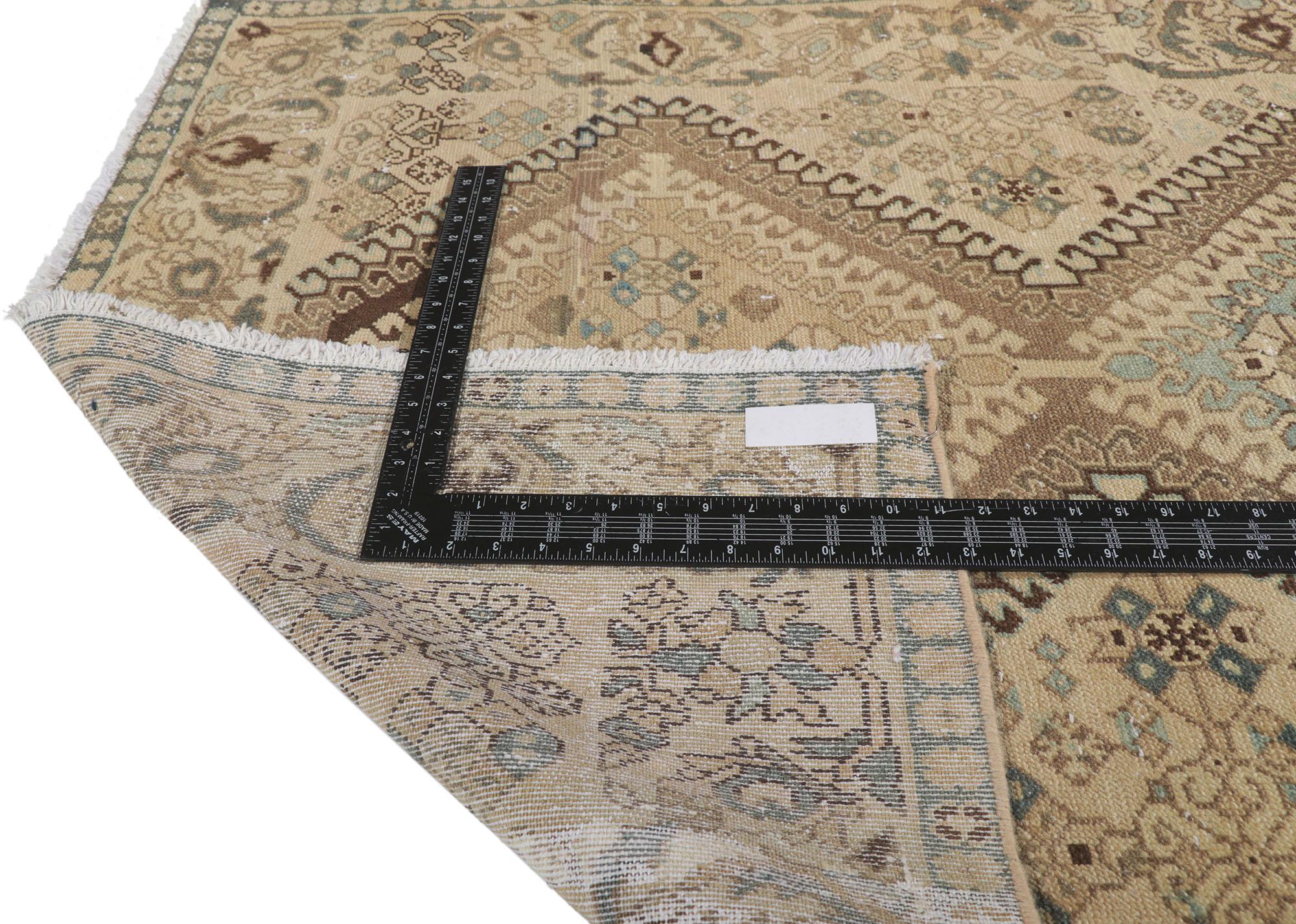 Vintage Persian Hamadan Runner, Nomadic Allure Meets Rustic Finesse In Good Condition For Sale In Dallas, TX