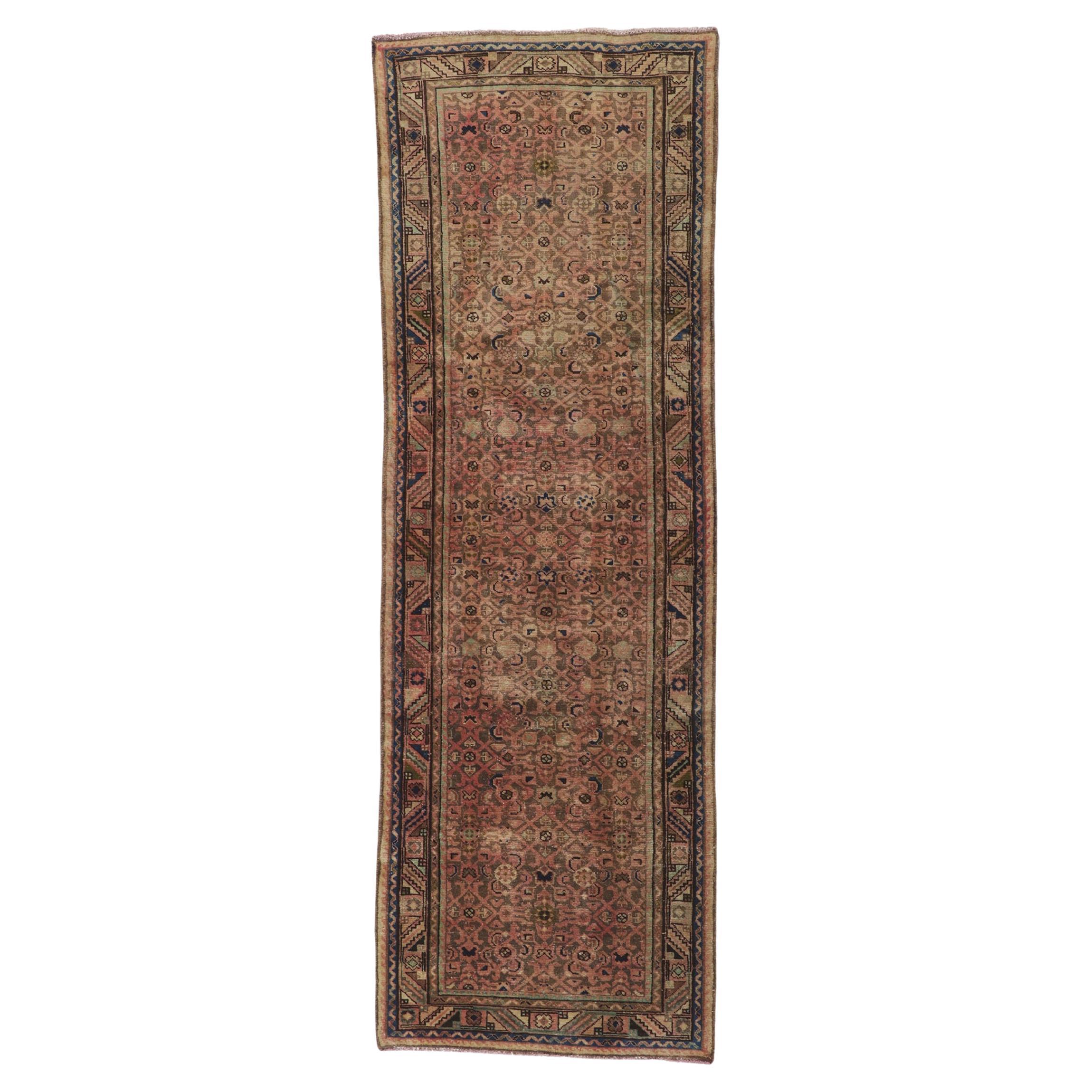 Tapis de couloir persan vintage Hamadan