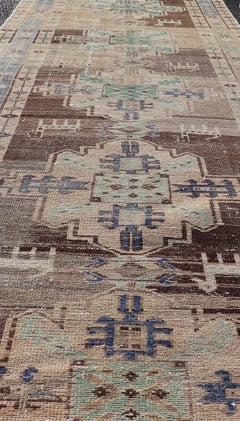 Vintage Persian Hamadan Runner in Warm Tones of Purple, Brown and Taupe