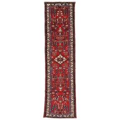 Vintage Persian Hamadan Runner, Narrow Hallway Runner