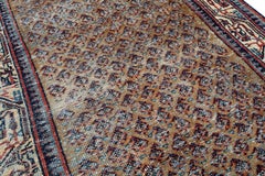 Vintage Persian Hamadan Runner Rug – Handwoven Wool, Geometric Pattern