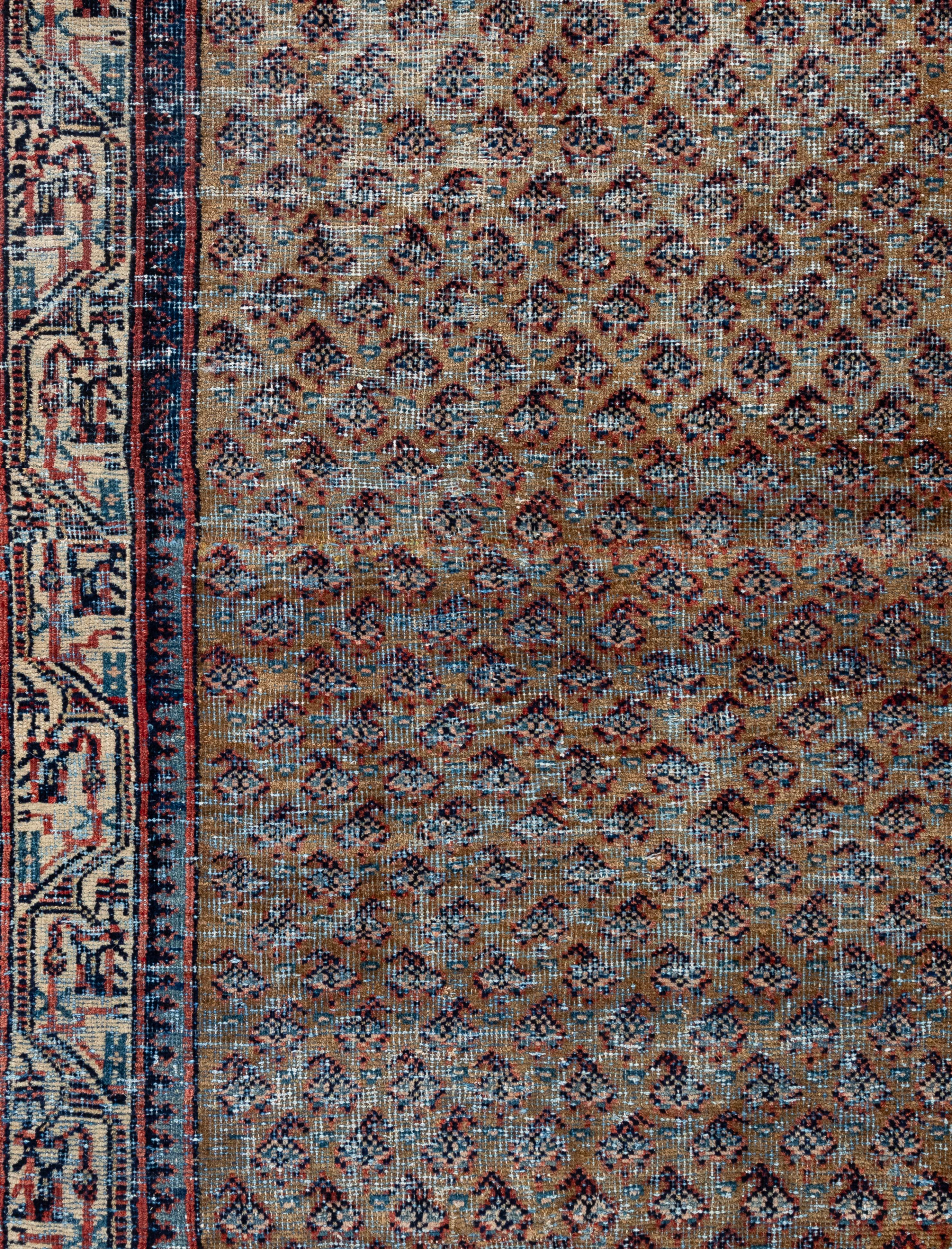 Tappeto persiano vintage Hamadan Runner - Lana intrecciata a mano, motivo geometrico In condizioni buone in vendita a New York, NY