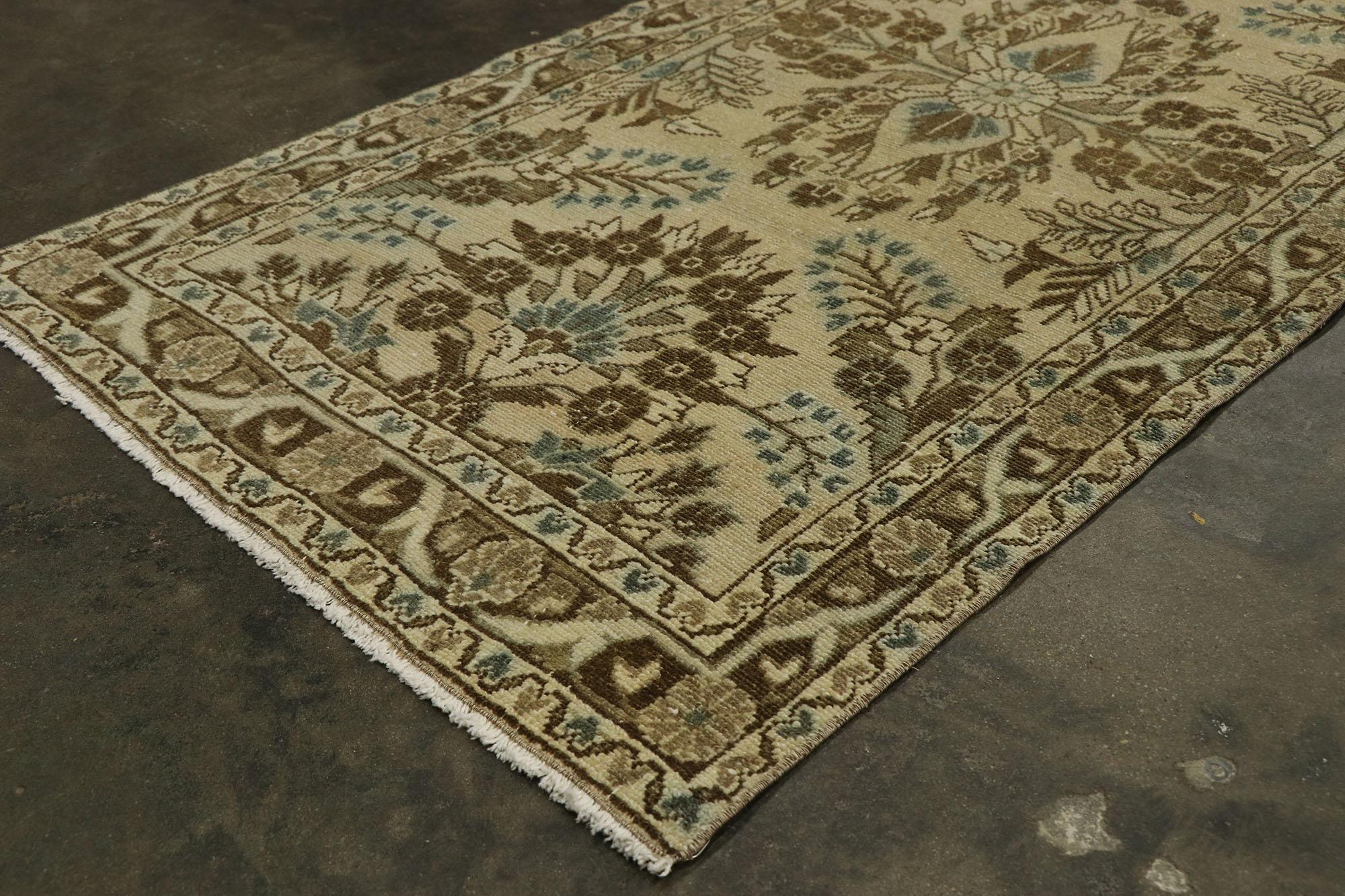Wool Vintage Persian Hamadan Runner with Amish Shaker Style For Sale