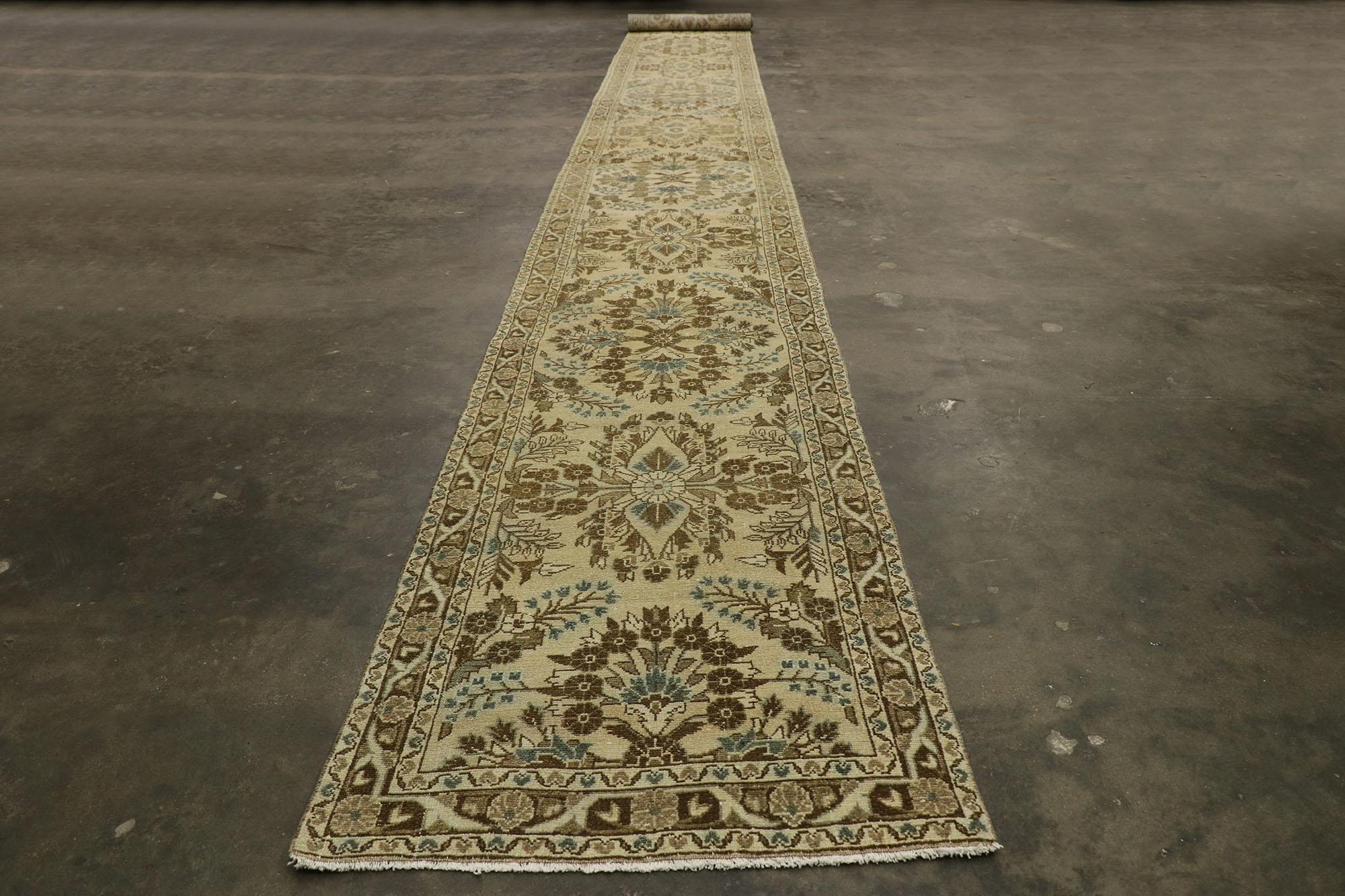 Vintage Persian Hamadan Runner with Amish Shaker Style For Sale 1