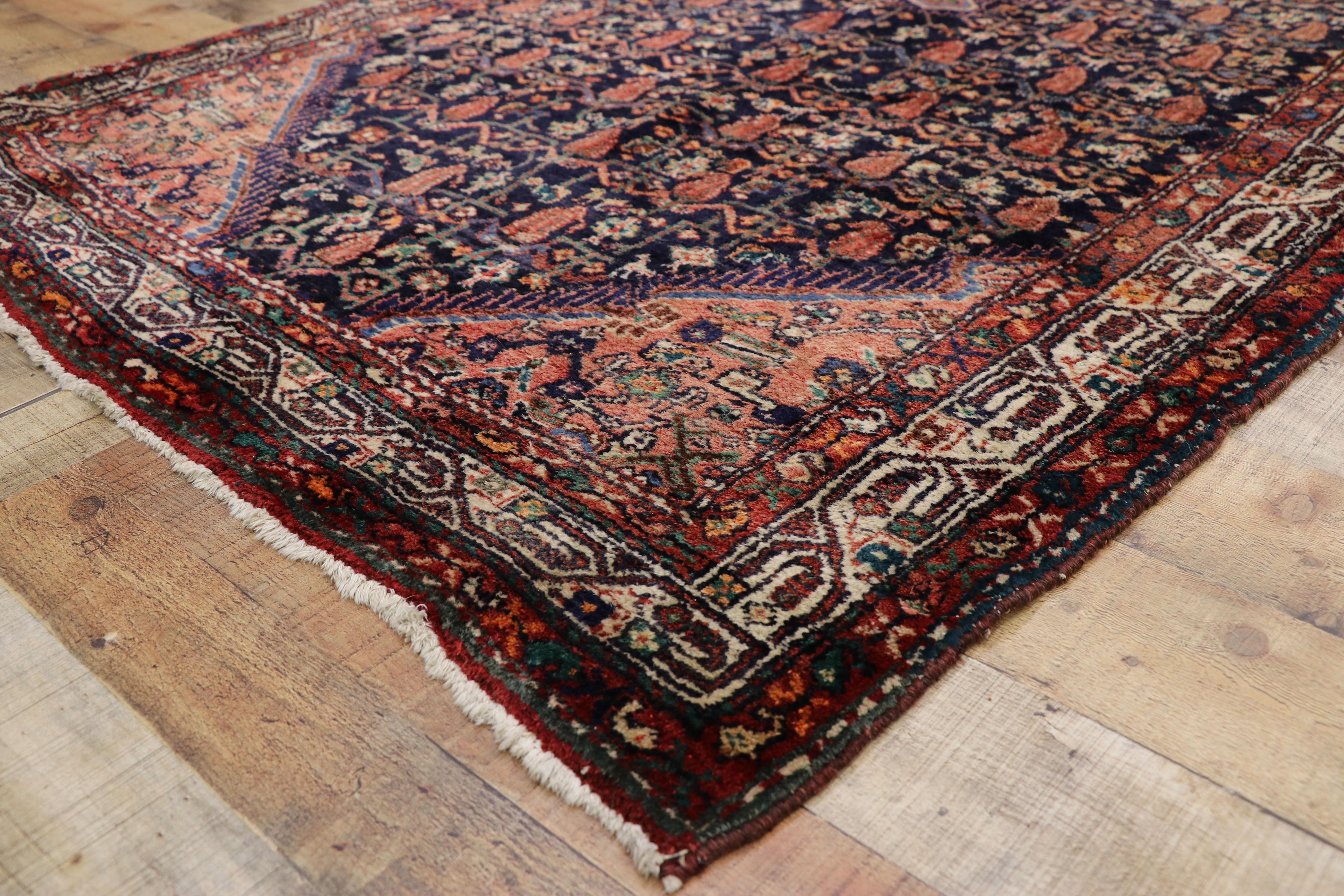 20th Century Vintage Persian Hamadan Runner with Modern Victorian Style For Sale