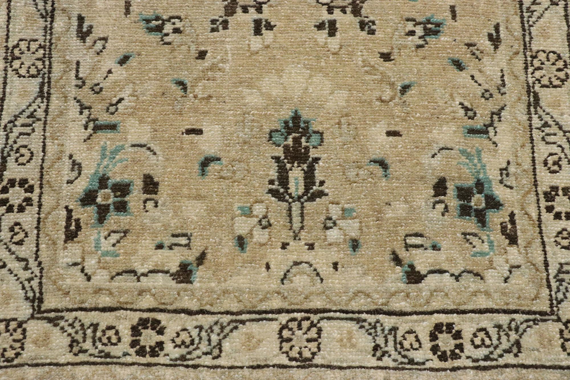 Hand-Knotted Vintage Persian Hamadan Runner with Romantic French Cottage Style For Sale