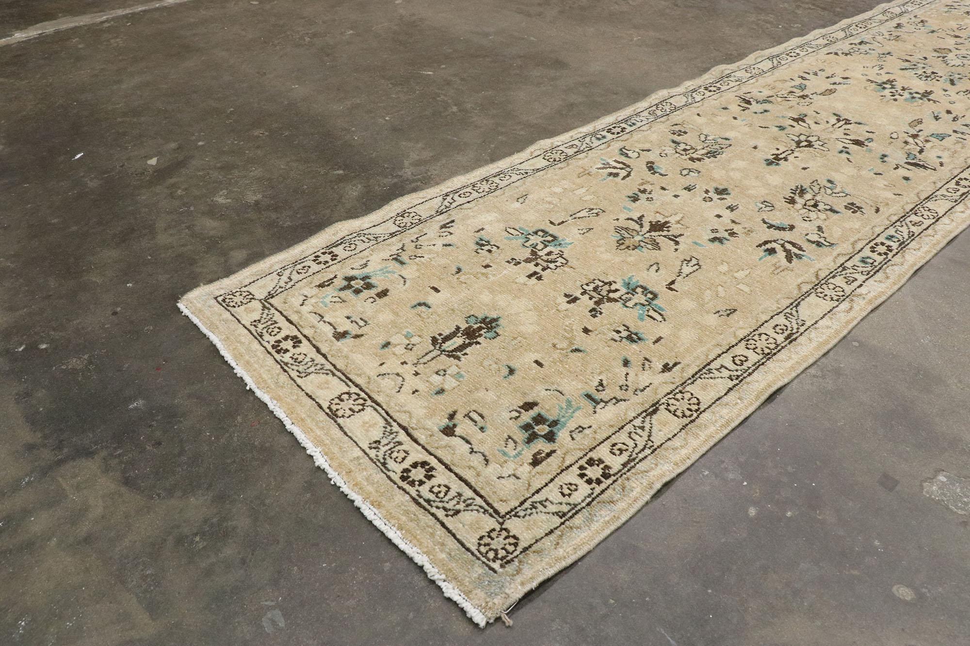 20th Century Vintage Persian Hamadan Runner with Romantic French Cottage Style For Sale