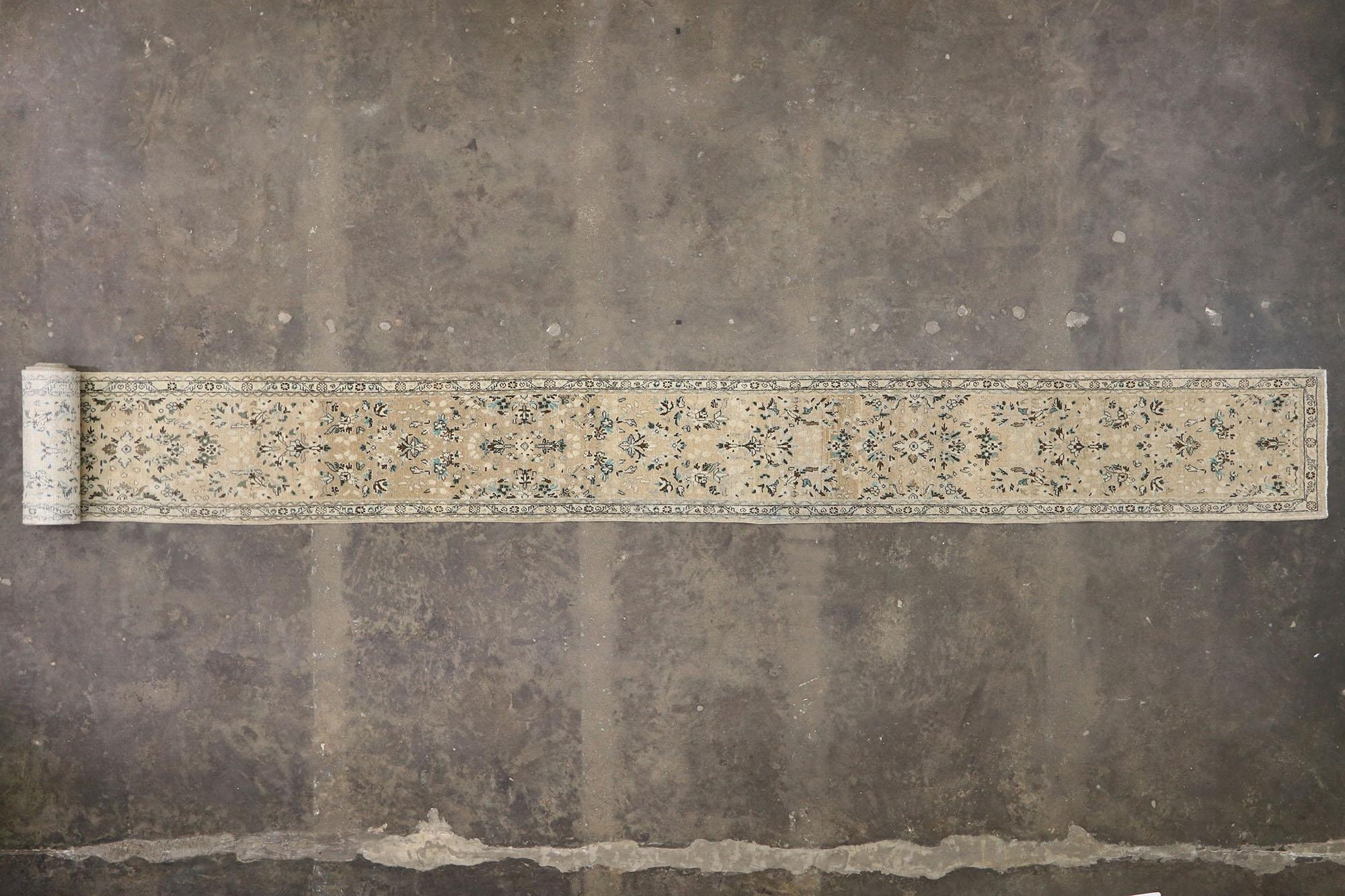 Vintage Persian Hamadan Runner with Romantic French Cottage Style For Sale 1