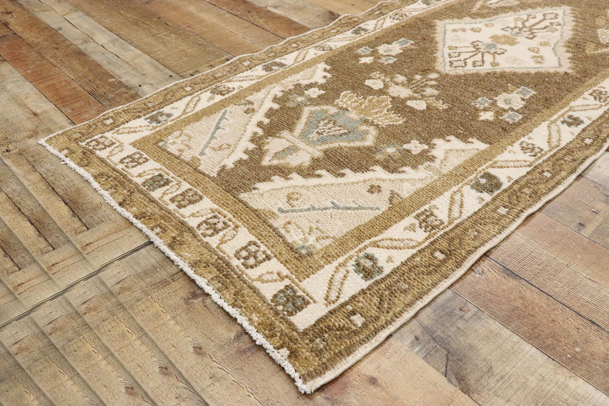20th Century Vintage Persian Hamadan Runner with Romantic Russian Dacha Style For Sale