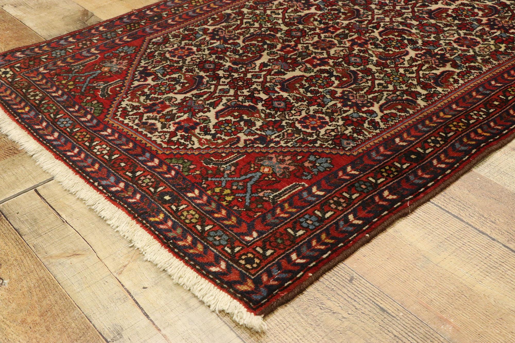 20th Century Vintage Persian Hamadan Scatter Rug with Traditional English Style For Sale