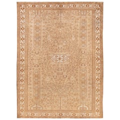 Tappeto persiano vintage in lana Hamadan fatto a mano con design/One in colore beige-tan
