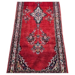 Vintage Persian Hamdan Wide Runner