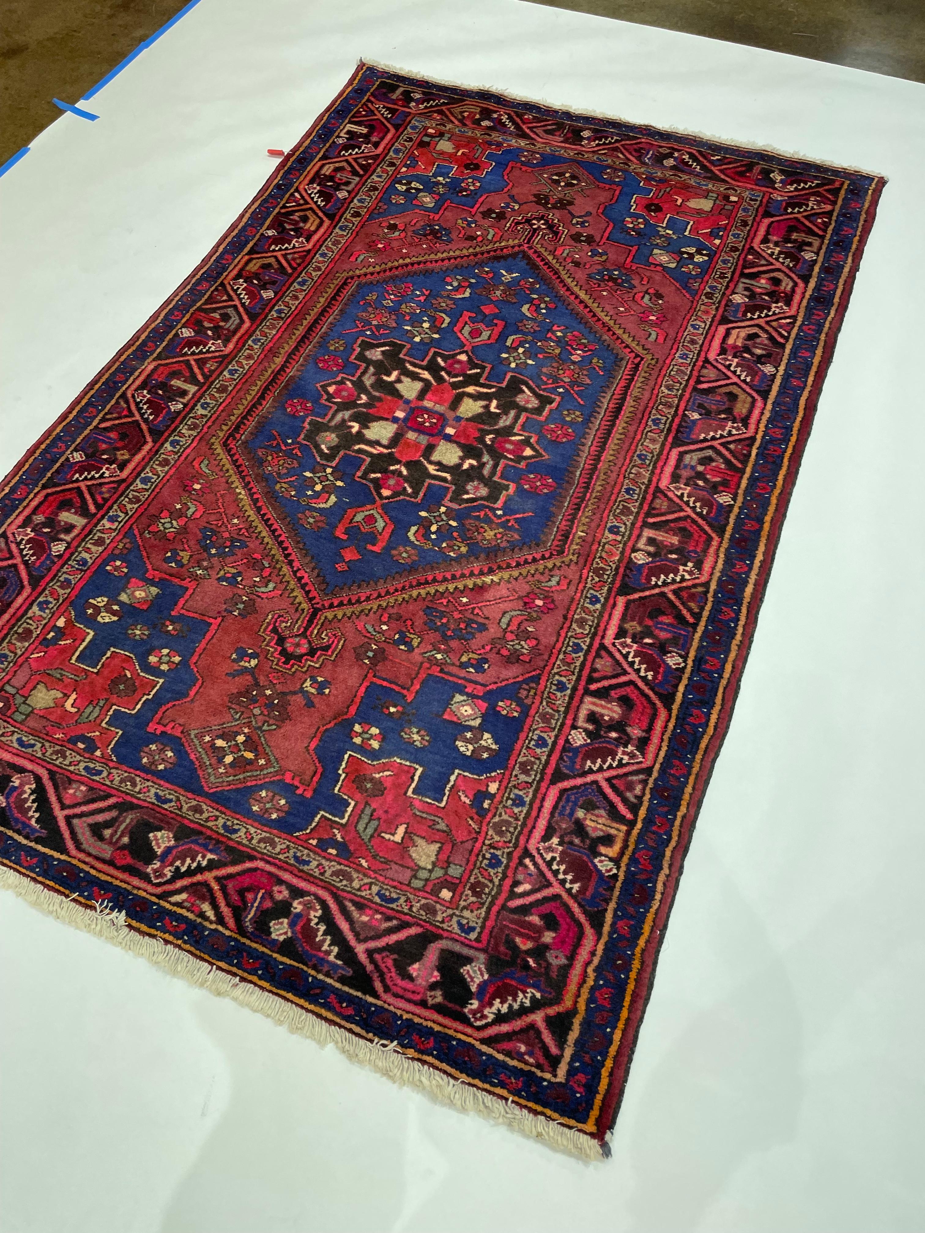 Vintage Persisch Hamedan Teppich - 4'3