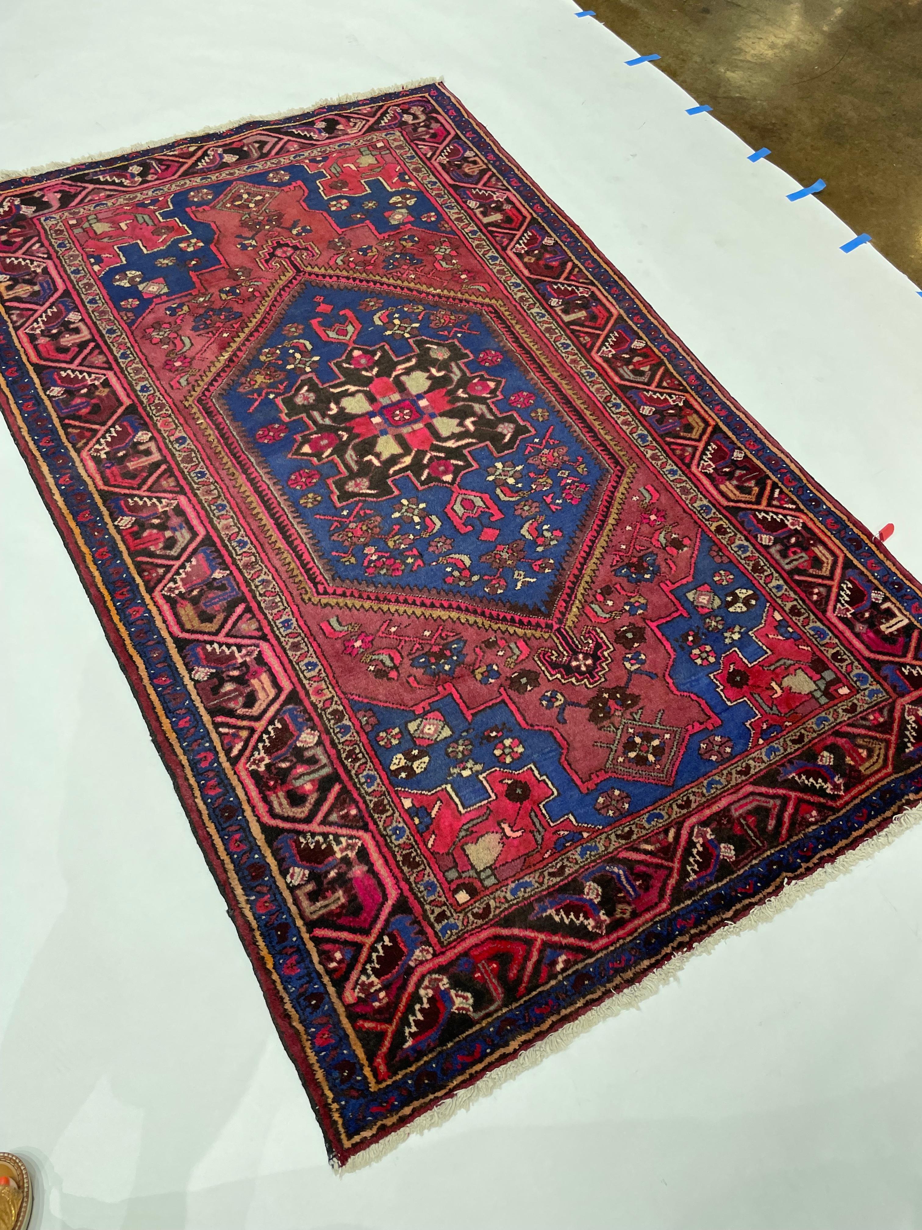 Vintage Persisch Hamedan Teppich - 4'3
