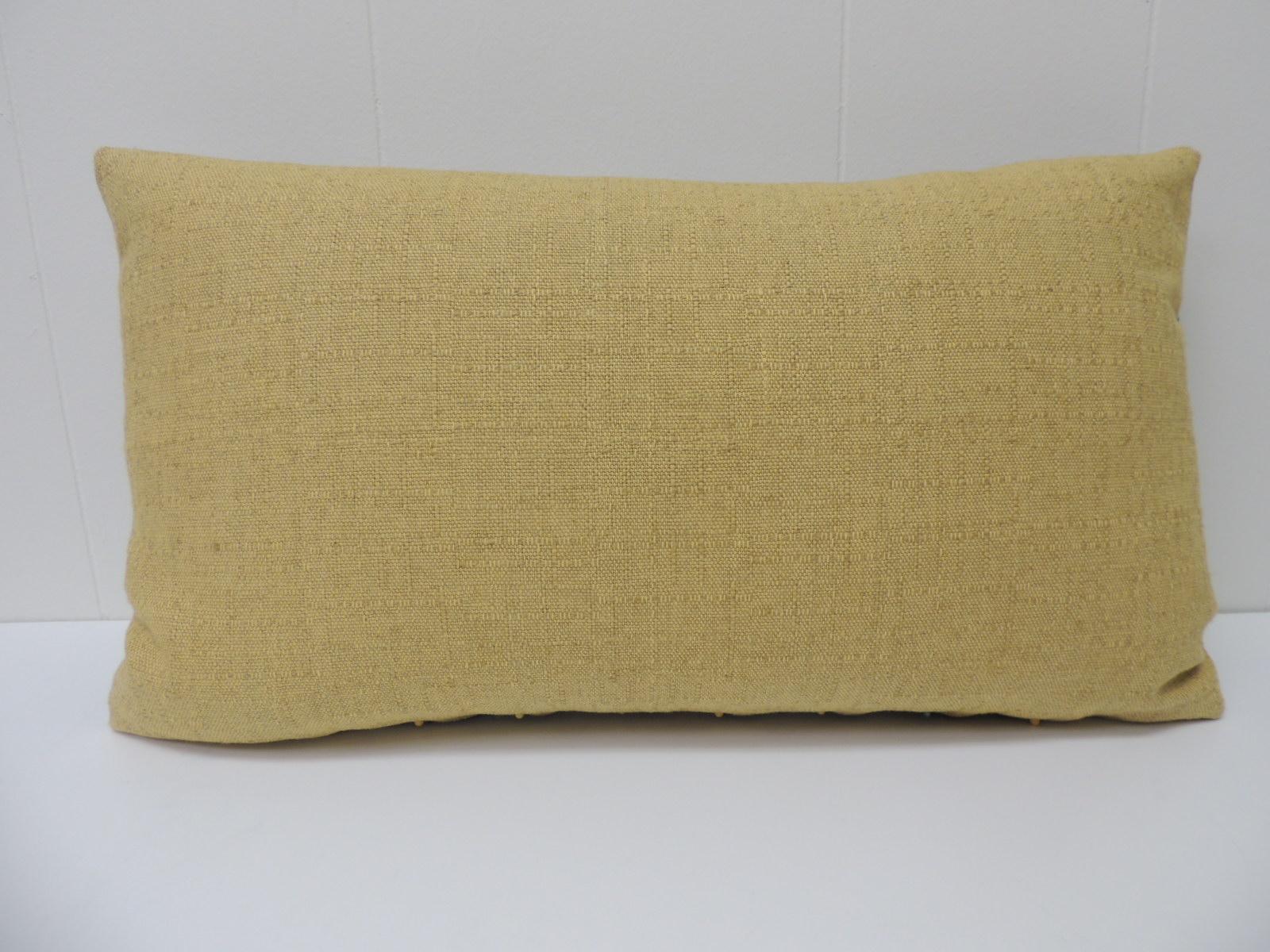 Turkish Vintage Persian Hand-Blocked Kalamkari Lumbar Decorative Throw Pillow