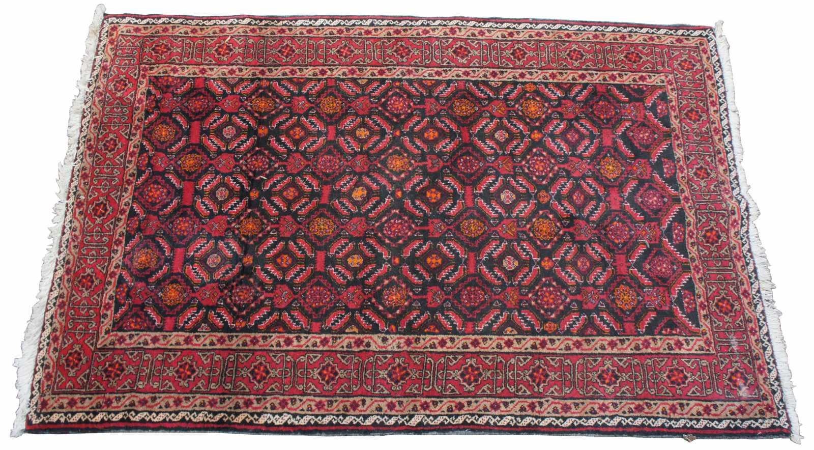 Baluchi also spelled Baloochi or Balochi, floor covering woven by the Baloch people living in Afghanistan and eastern Iran. The patterns in these rugs are highly varied, many consisting of repeated motifs, diagonally arranged across the field. This