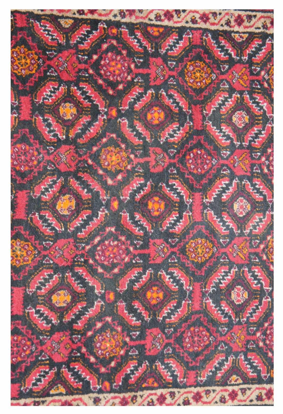 Vintage Persian Hand Knotted Baluch Wool Area Rug Geometric Carpet In Good Condition In Dayton, OH
