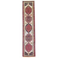 Tappeto vintage persiano annodato a mano geometrico Ardabil Runner Rugs