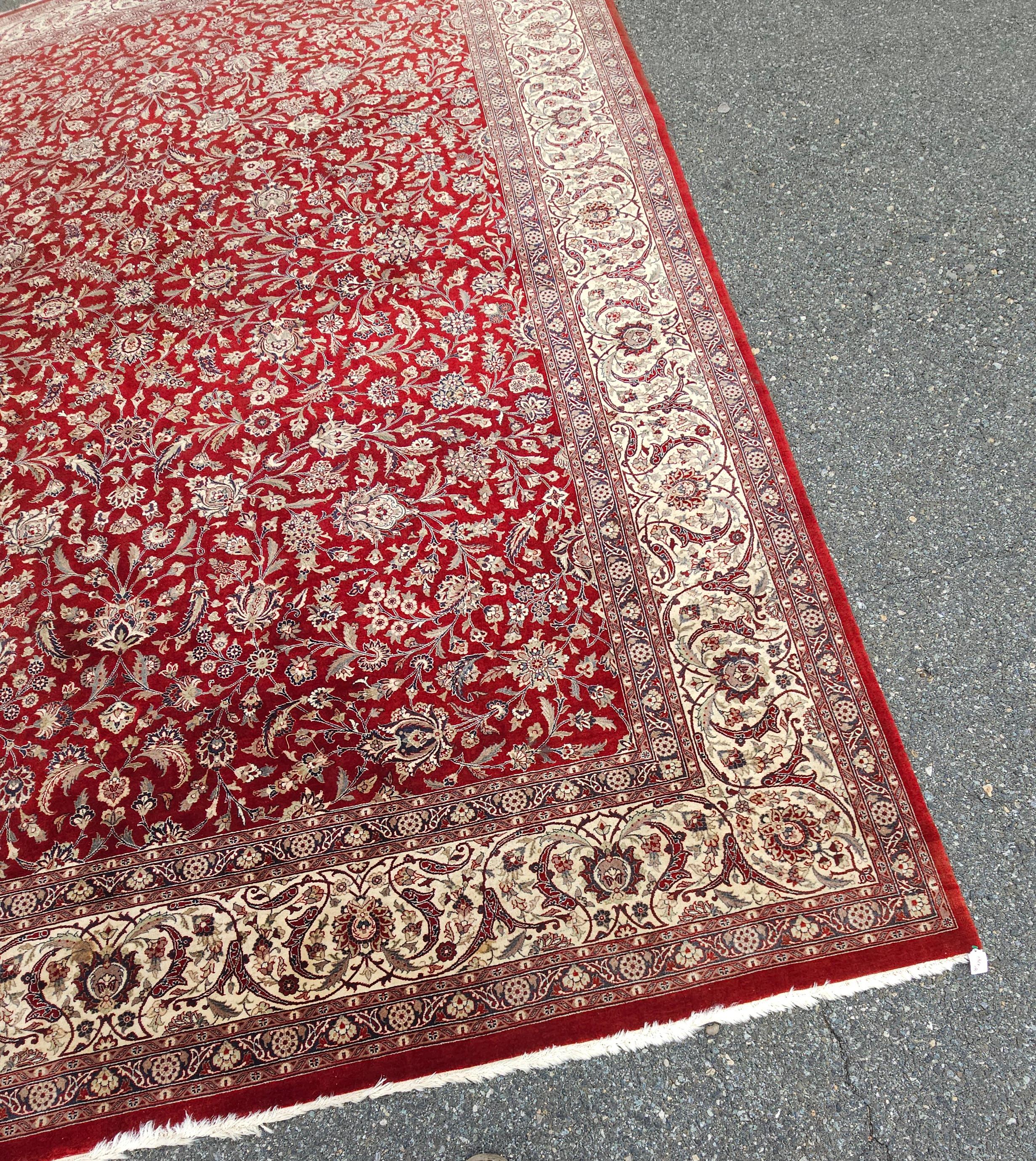 20ième siècle Tapis persan noué à la main Kashan 10