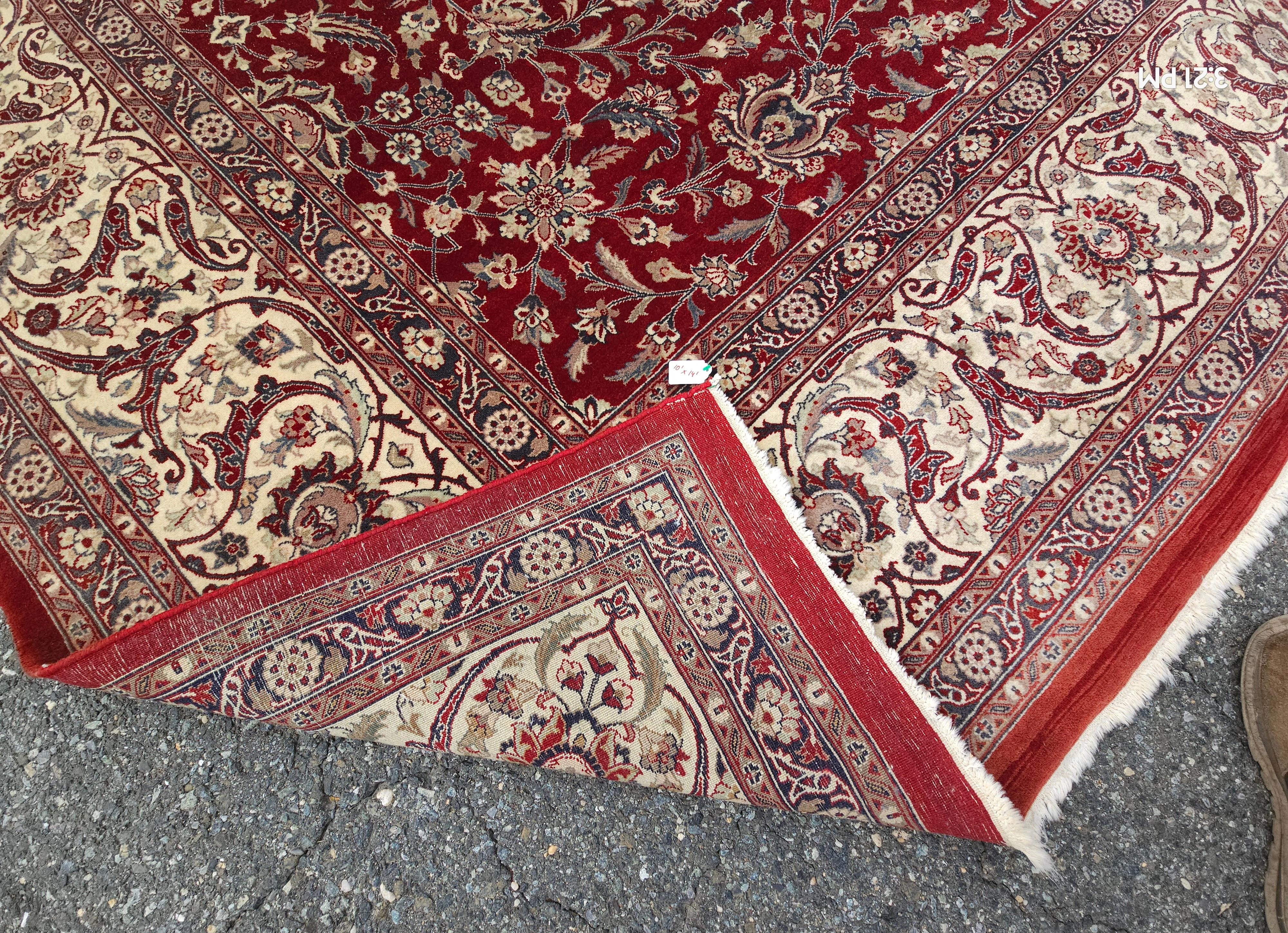 Laine Tapis persan noué à la main Kashan 10
