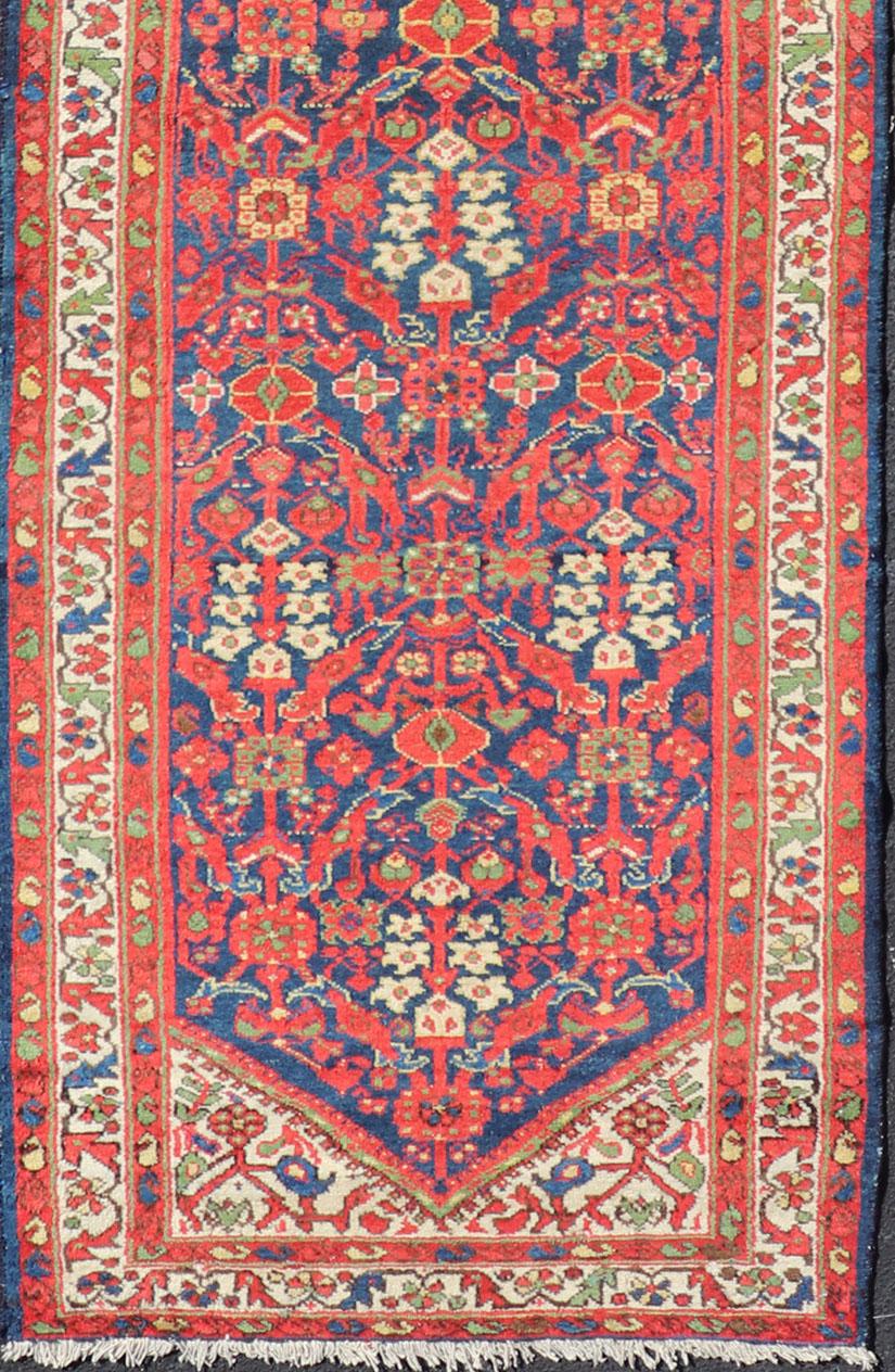 20th Century Antique Persian Hand Knotted Malayer Runner with Sub-Geometric All-Over Design For Sale
