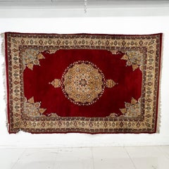1950s Persian Handmade Knotted Rug Tapestry