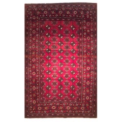 Vintage Persian Hand Knotted Red Tribal Elephant Print Baluchi Rug, circa 1960
