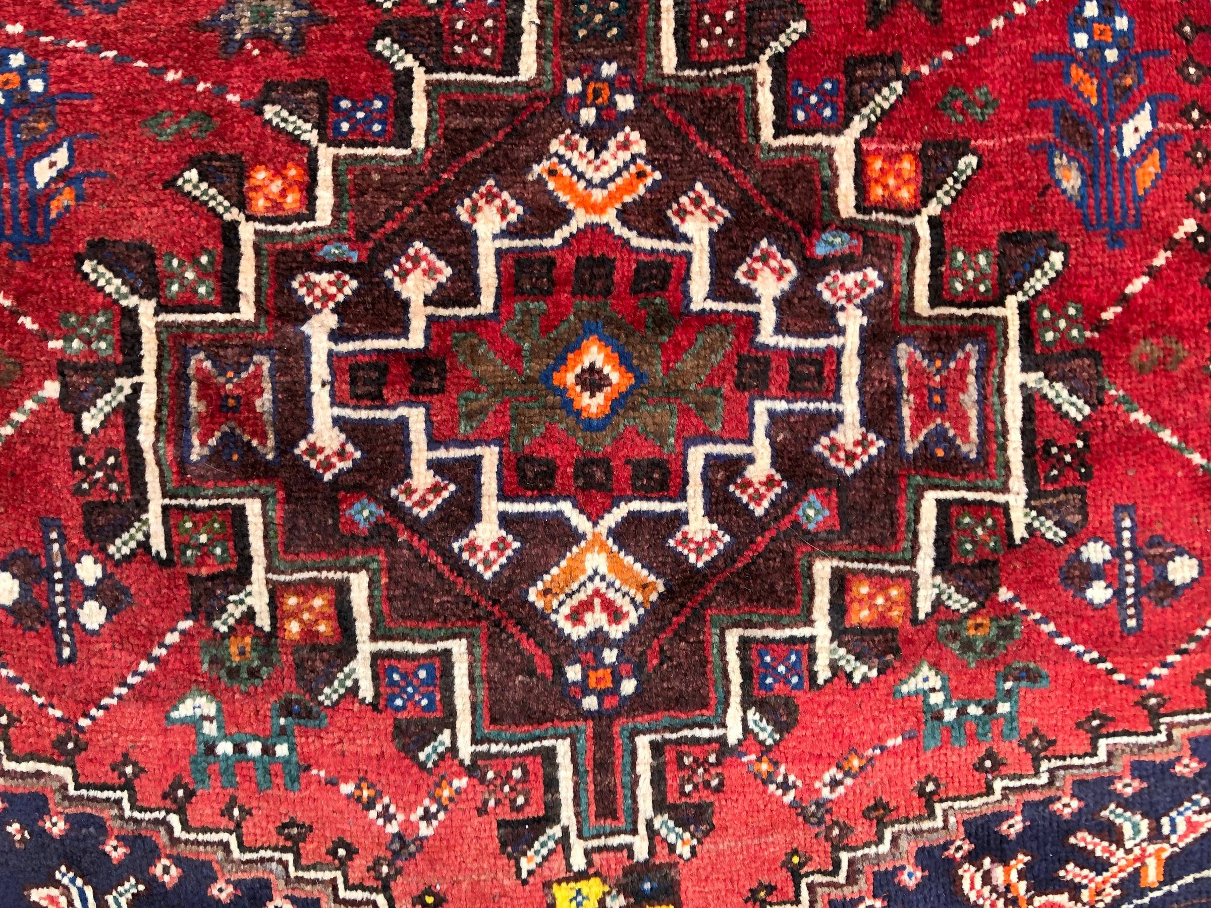 persian rug with animals
