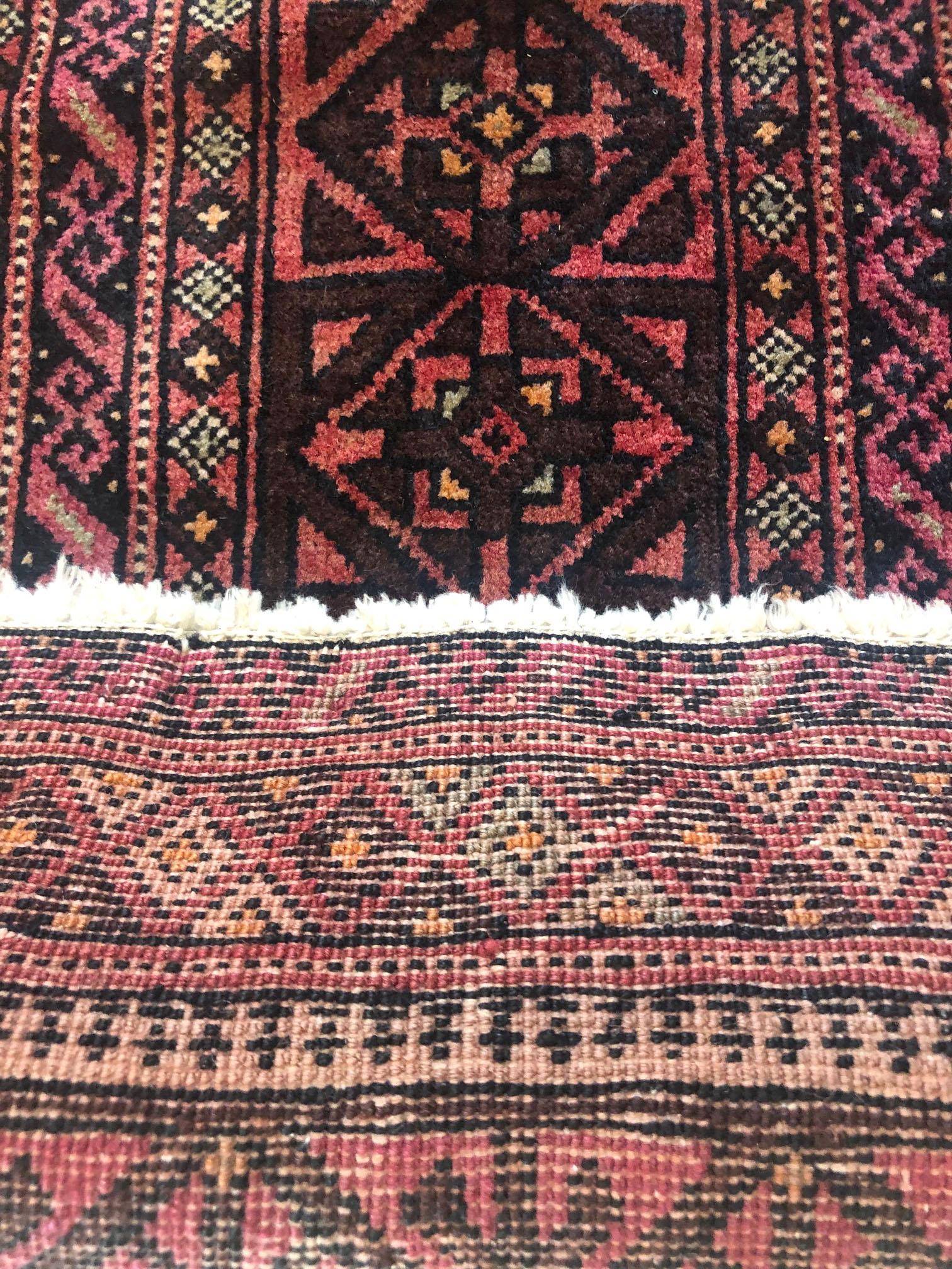 Vintage Persian Hand Knotted Salmon Brown Tribal Baluchi Rug, circa 1960 In Good Condition In San Diego, CA