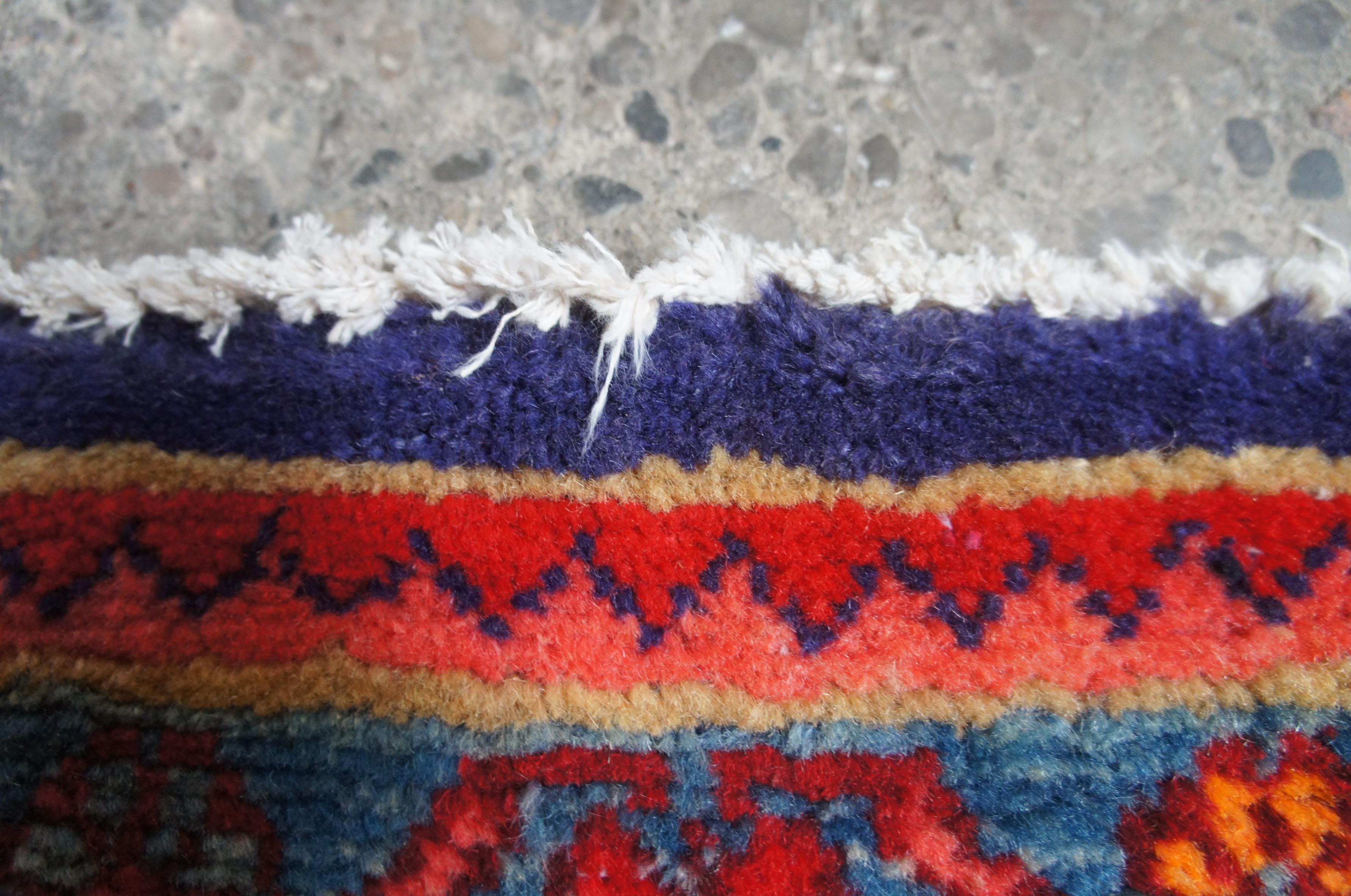 Vintage Persian Hand Knotted Saveh Geometric Wool Rug Runner Carpet Mat en vente 8