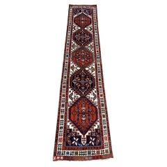 Retro Persian Hand Knotted Tribal Ardabil 1960 Circa Rug Runner