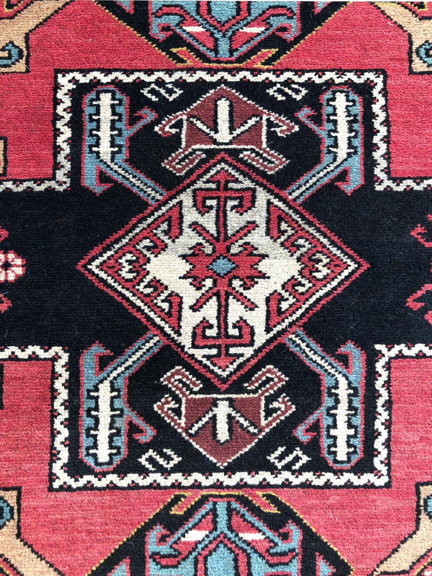 Mid-20th Century Vintage Persian Hand Knotted Tribal Medallion Baluchi Rug, circa 1960