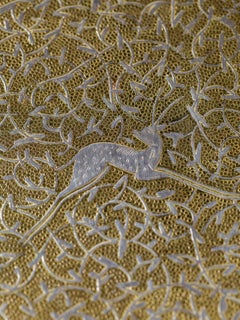 Vintage Persian Heavy Round Brass Tin Copper Mixed Metal Tray, circa 1940