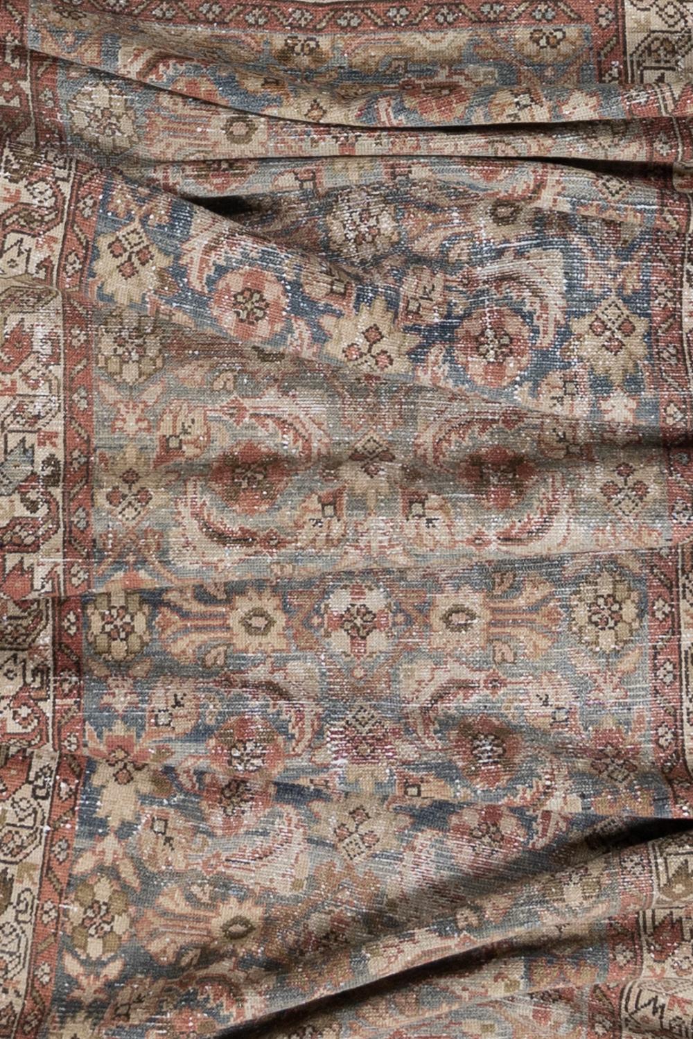 Hand-Woven Vintage Persian Herati Runner Rug For Sale