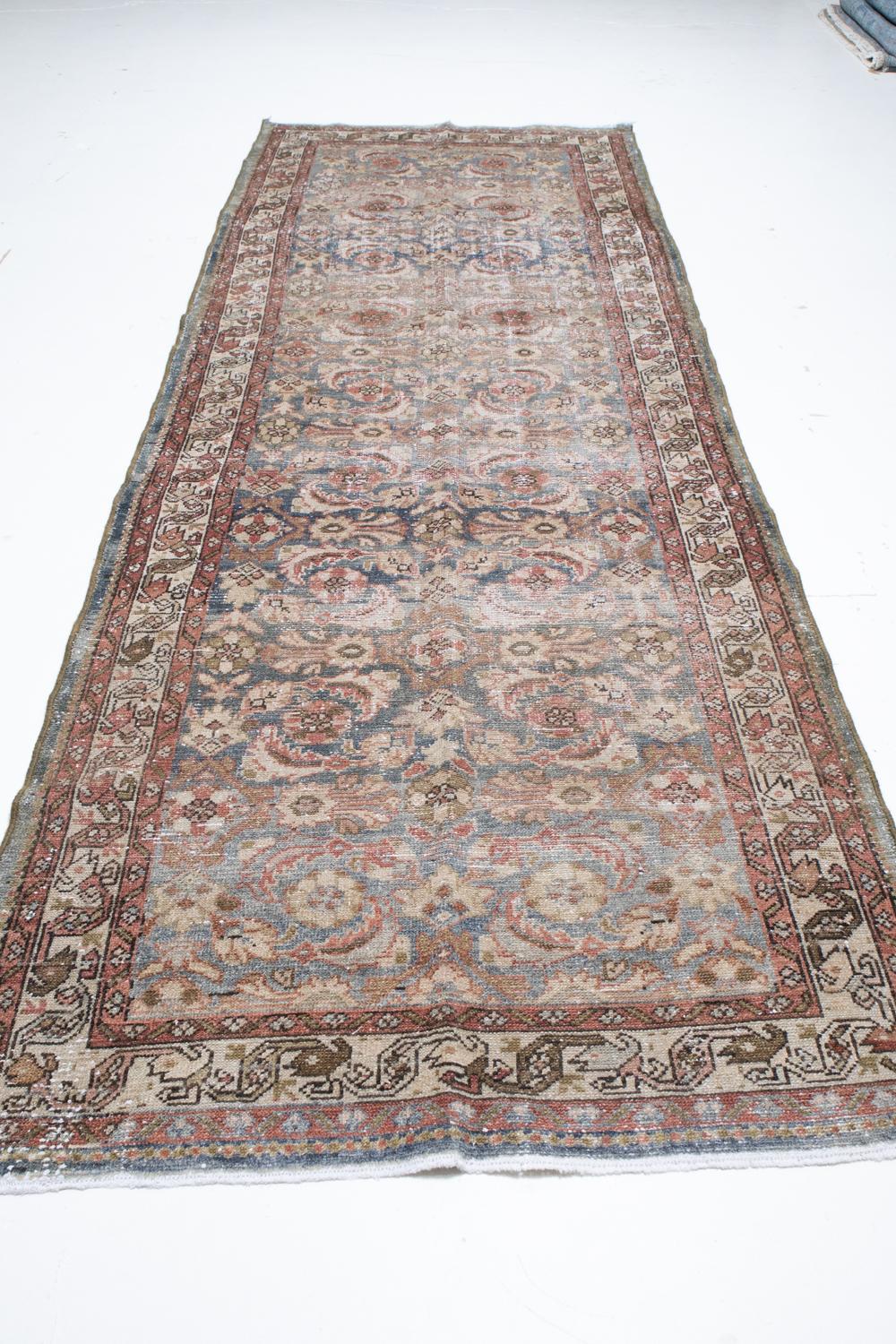 Vintage Persian Herati Runner Rug In Good Condition For Sale In West Palm Beach, FL