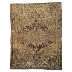 Vintage Persian Heriz Accent Rug