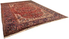 Vintage Heriz Hand-Knotted Area Rug, 8'2 x 12', Wool & Cotton