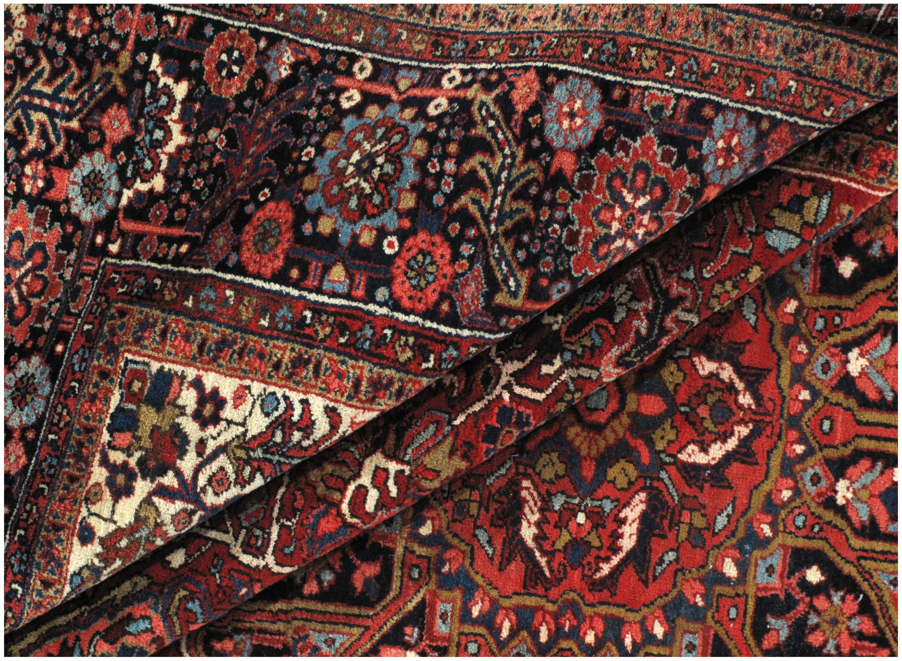 Hand-Woven Vintage Persian Heriz Area Rug  8'2 x 12' For Sale