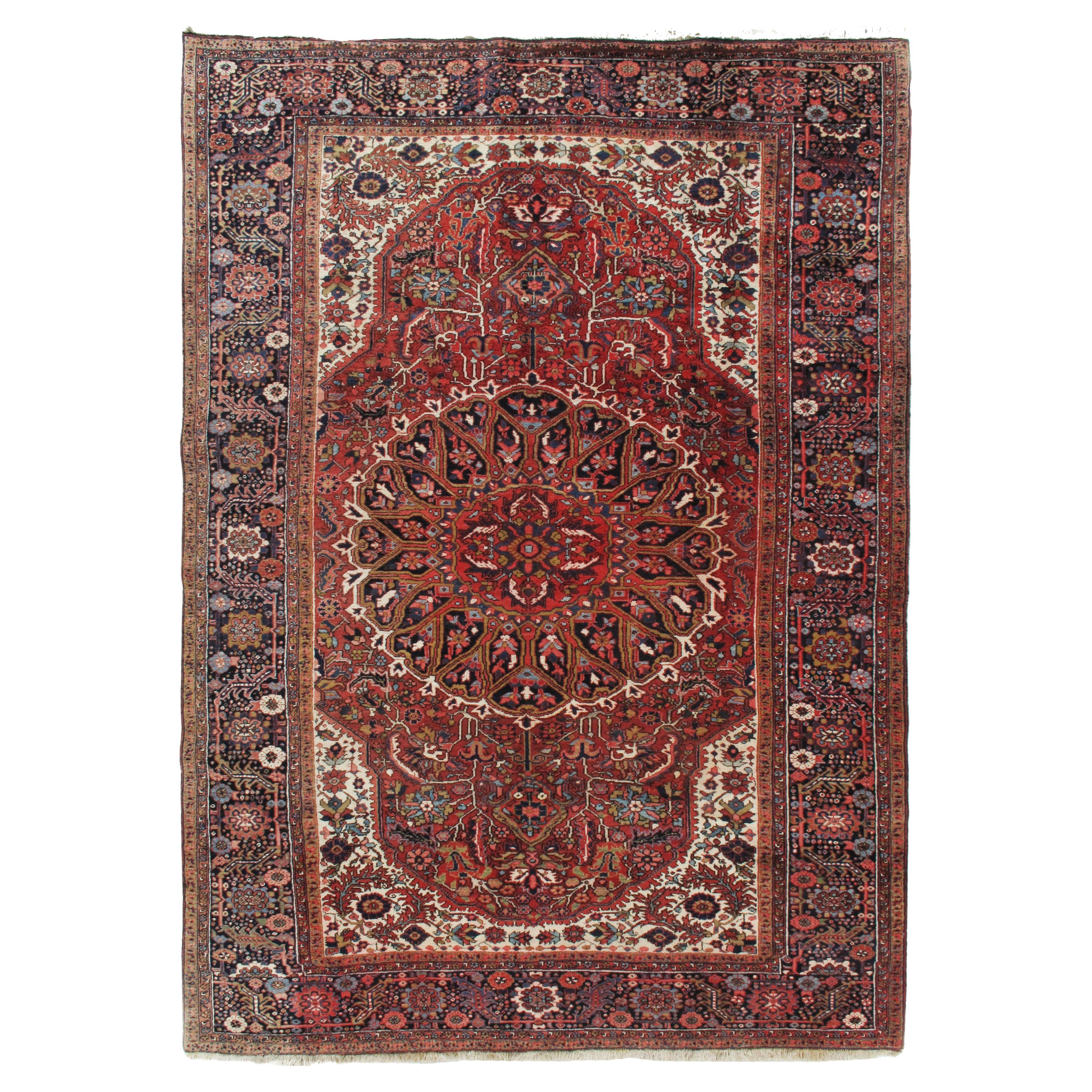 Vintage Persian Heriz Area Rug  8'2 x 12' For Sale