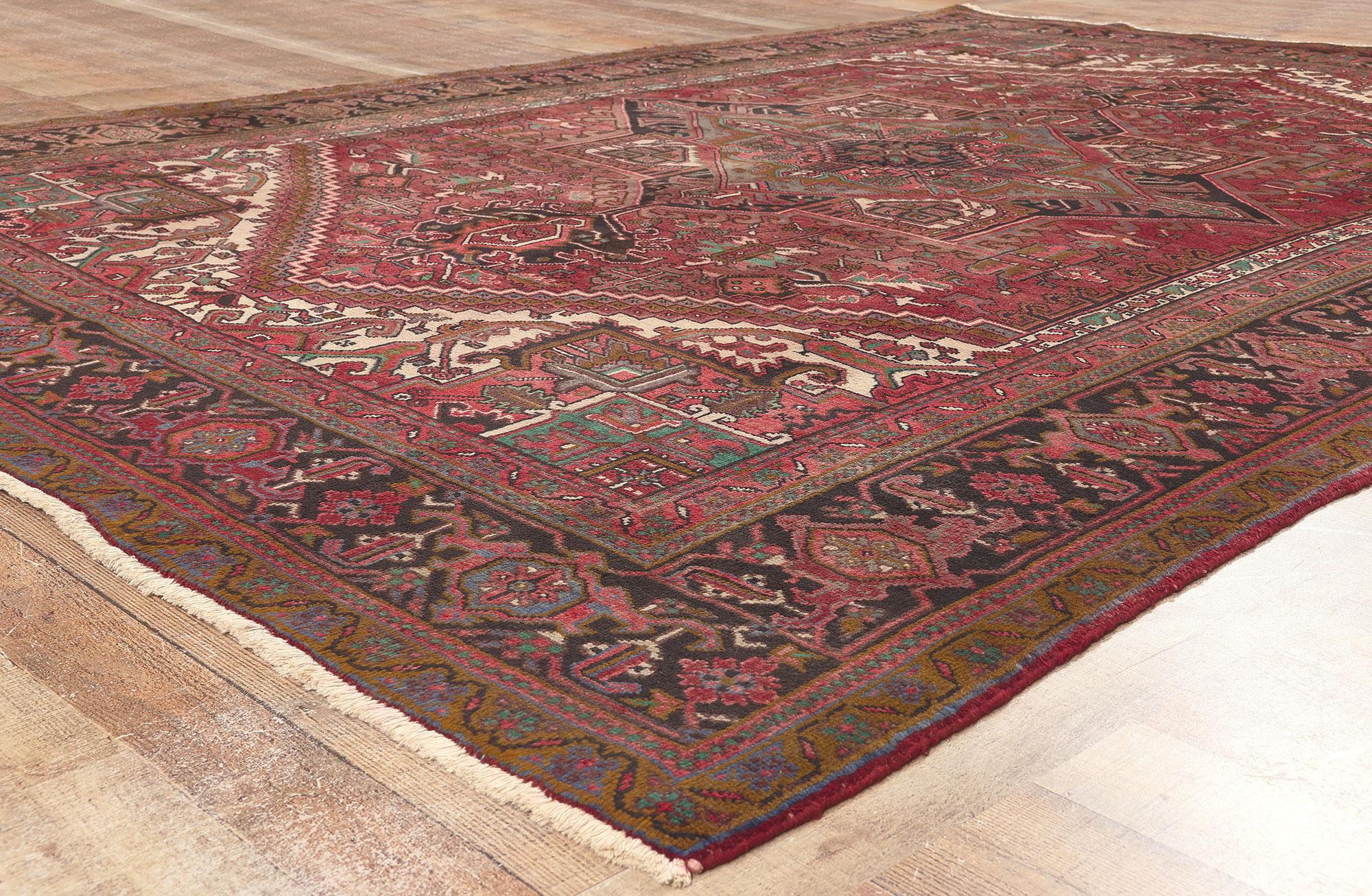 Hand-Knotted Vintage Persian Heriz Rug, Timeless Appeal Meets Perpetually Posh For Sale